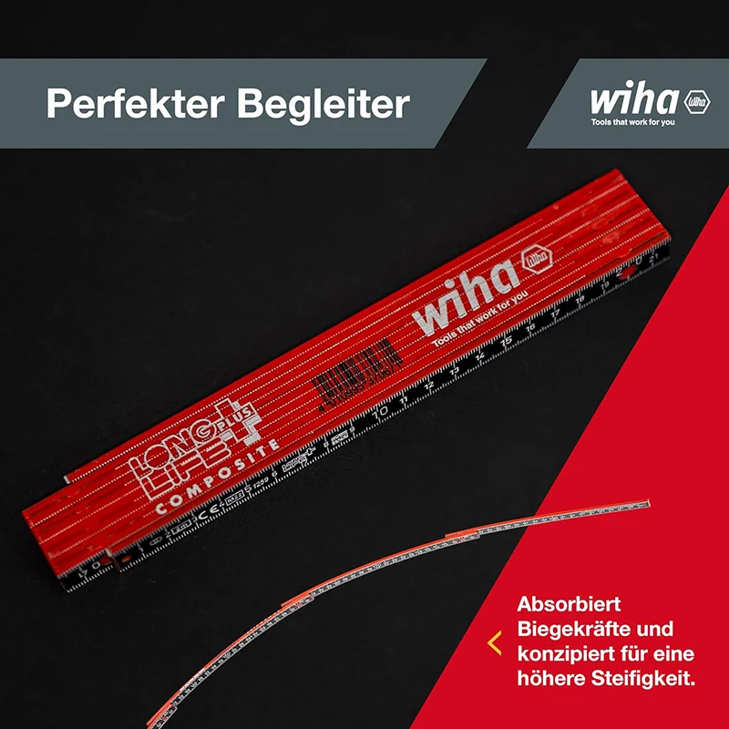 Wiha 37067 Folding Ruler LongLife Plus Composite 2m