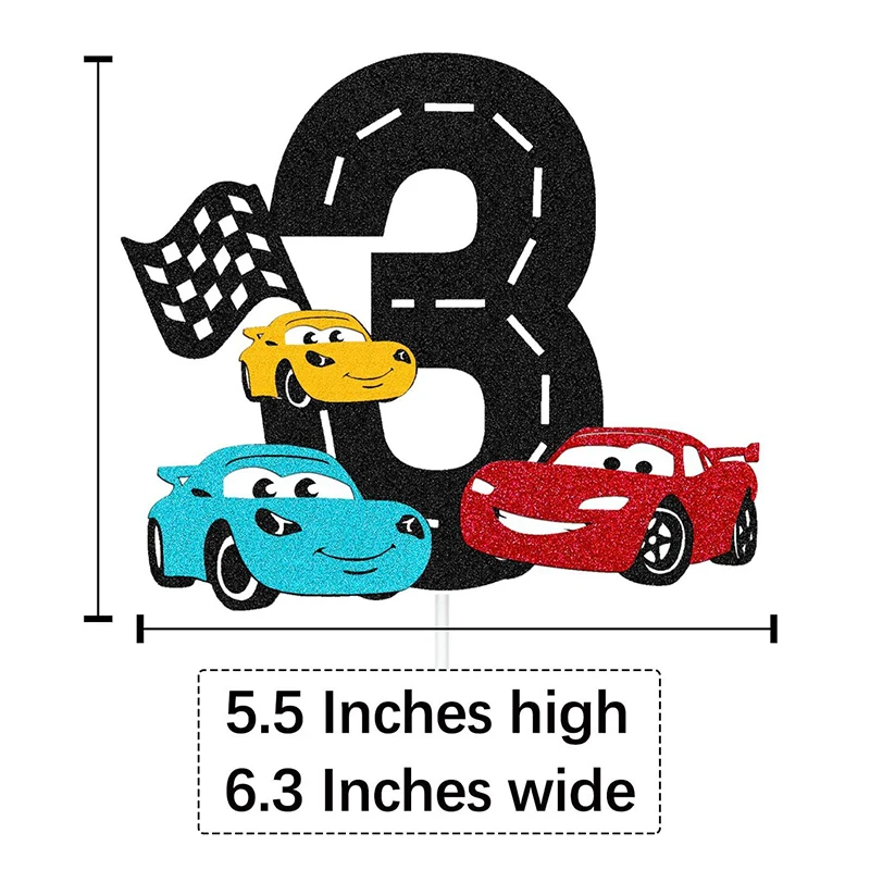 Disney-Cartoon Lightning McQueen Car Theme Birthday Cake Topper, Racing Boy Aniversário, Baby Shower Decoração Suprimentos