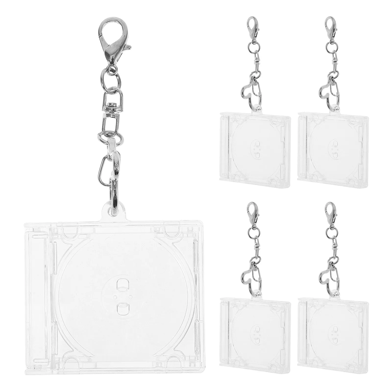 

Набор из 5 мини-брелоков в виде обложек альбомов, прозрачные акриловые подвески в виде CD-коробок для любителей музыки, сувенир для самостоятельного изготовления, украшение для сумки, брелок для ключей