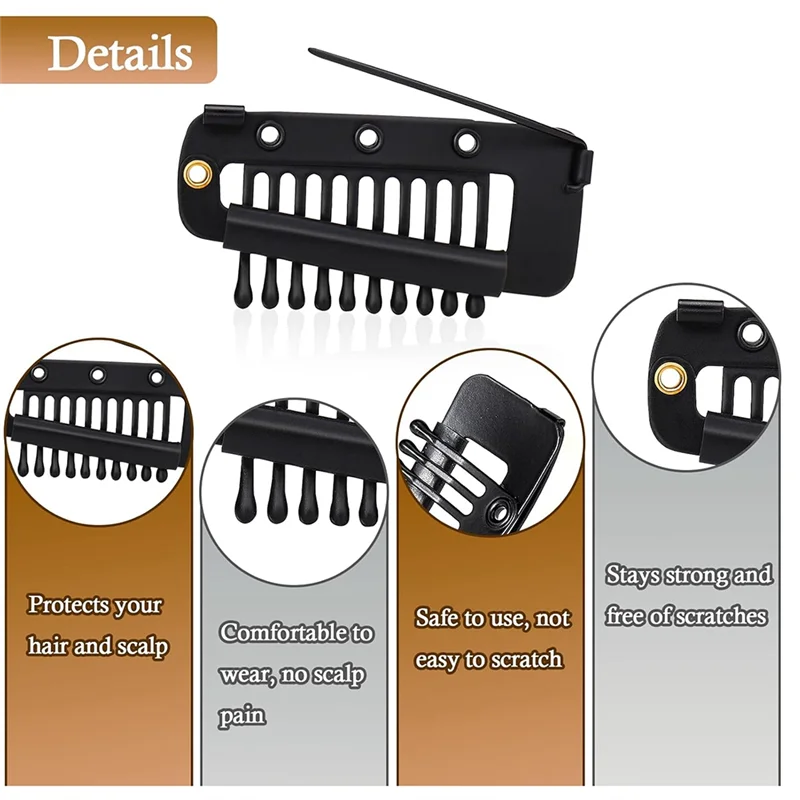【COUPON!】إكسسوارات الشعر المستعار، 30 قطعة من وصلات الشعر المستعار، مشط صغير للنساء، مشابك تشوني ذاتية الصنع #5