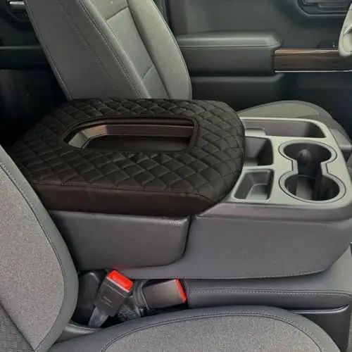 

Кожаная накладка на центральную консоль для Chevrolet Silverado/GMC Sierra 2019-2026 с раздельным сиденьем-скамьей