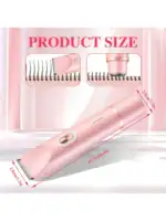 Women's Bikini Trimmer, Women's Electric Shaver, Replaceable Heads, Facial and Intimate Hair Trimmer, USB Rechargeable, with Base, Travel Cordless Body Shaver, Suitable for Face/Legs/Underarms, Women's Gift 3