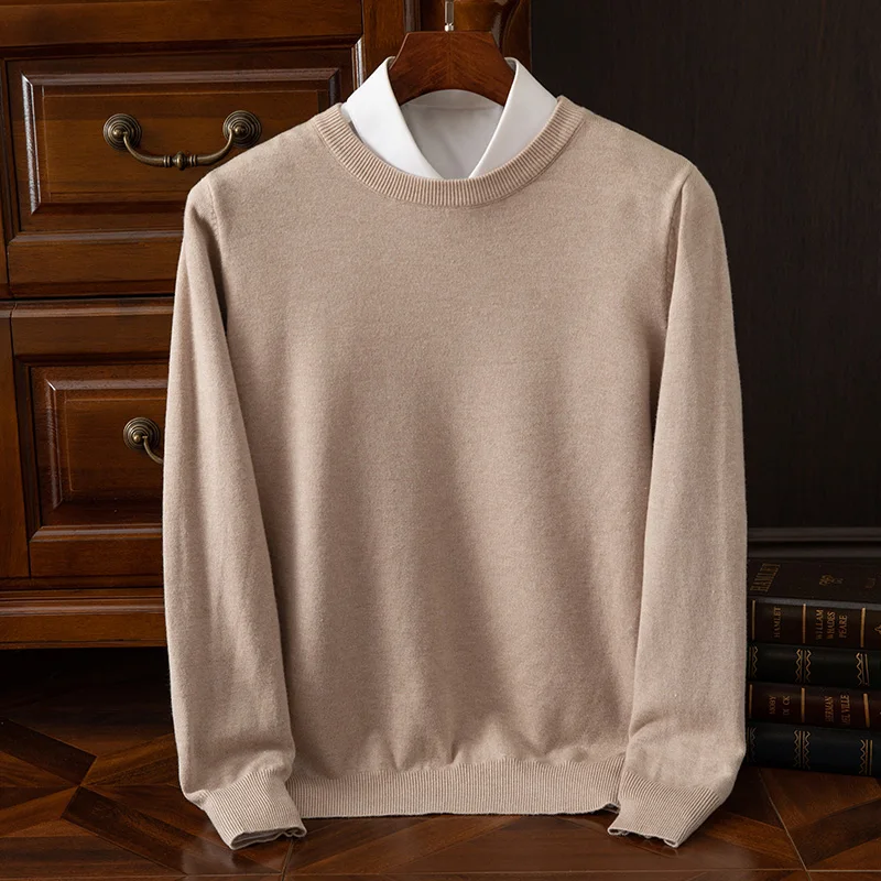 2025 New Autumn and Winter Cashmere sweater Men Casual O-Neck Long Sleeve Pullover Sweater Cashmere Knitwear Fashion Tops