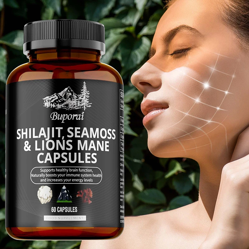

Shilajit, Seamoss & Lion's Mane Capsules - Memory,Focus Clarity Support Immune Health Relief Stress Better Mood
