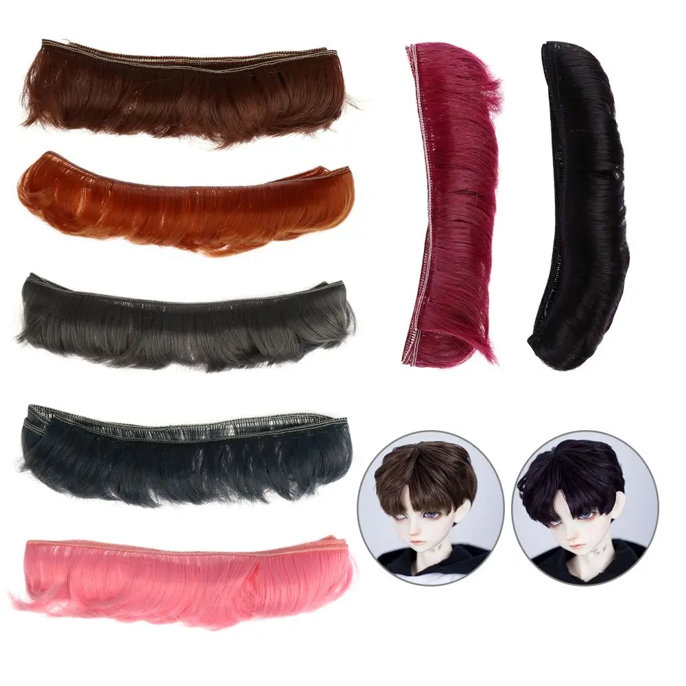 1 Pcs Miniature Wig 5cm Doll Fringe Hair Black Falxen Short Curly Wigs DIY Wigs doll handmade Toy Toupee DIY Doll Accessories
