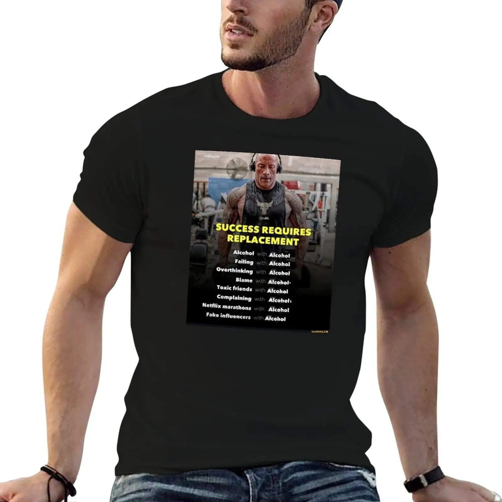 The Rock Success Requires Replacement T-Shirt Blouse oversized graphic tee shirts graphic tees Short sleeve tee men