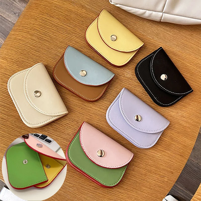 Dopamine Color Coin Purse Ins Korea Wallet Ultrathin Portable Card Holder Detachable Card Case Splicing Color Short Money Bag