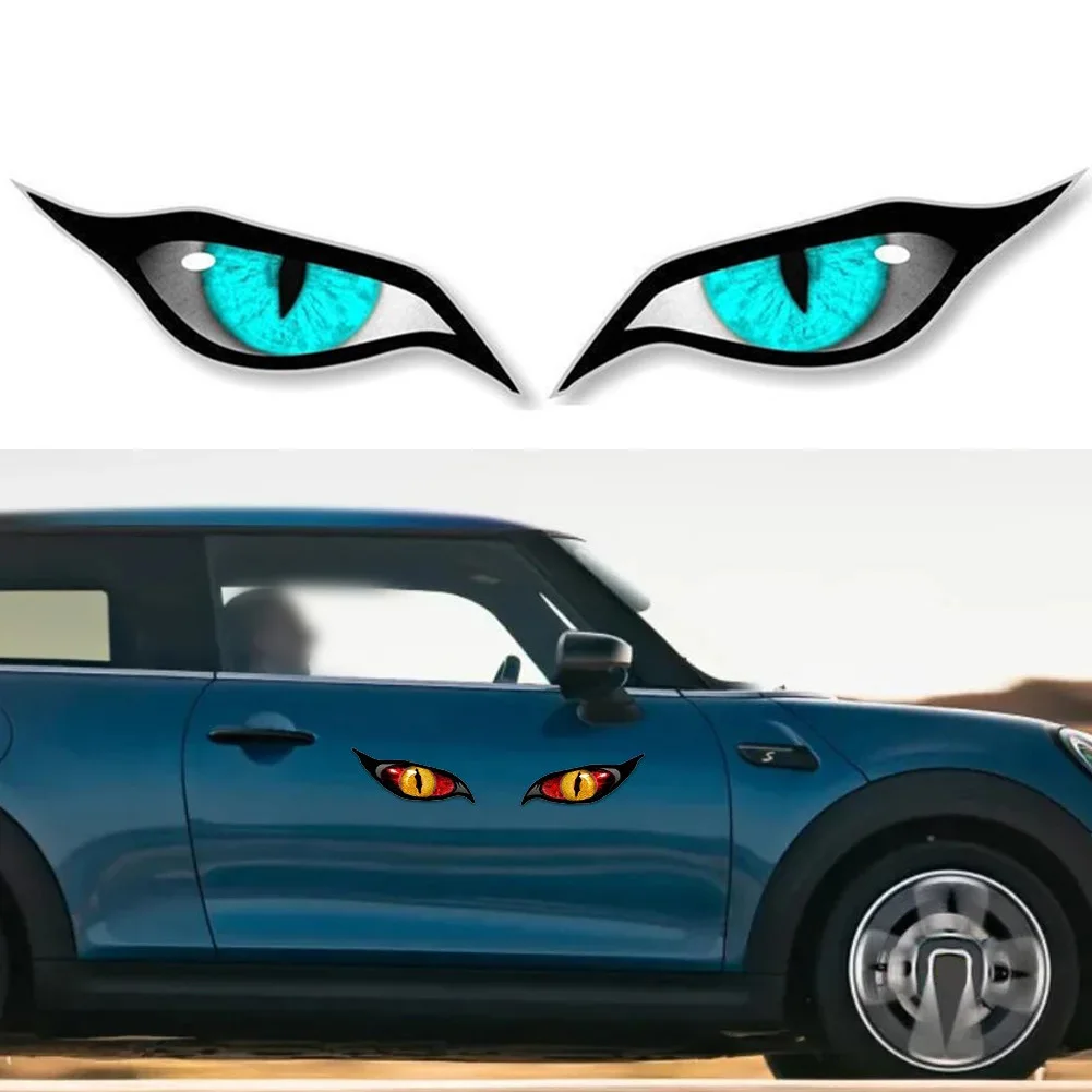 2PCS 오토바이 3D 스테레오 반사 고양이 눈 스티커 오토바이 자동차 자동 장식 스티커에 대 한 크리 에이 티브 백미러 데칼
