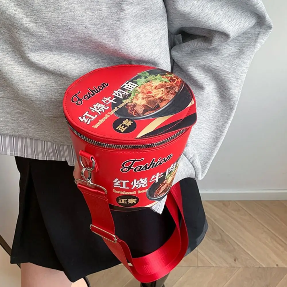 

Shoulder Bag Instant Noodles Crossbody Bags Large Capcity Crossbody Bag Reusable Bucket Bag Solid Color Zipper Shoulder Bag