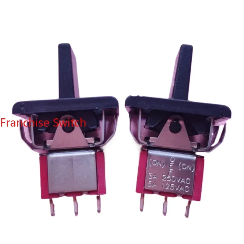 

10PCS button switch T80-R tripod three-speed bilateral reset, black flat handle