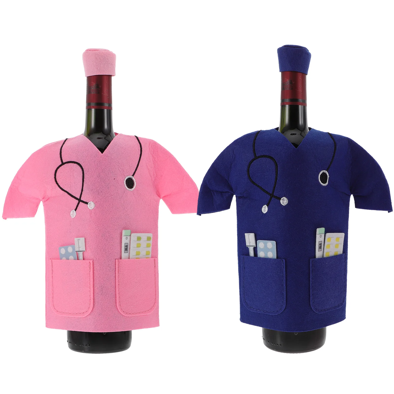 

2 Sets Wine Storage Gift Bottle Bags Portable Non-woven Fabric Carrier Nurse