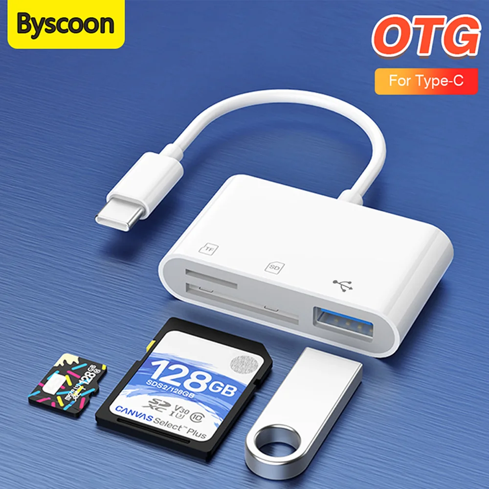 3 in 1 Type C to SD TF Memory Card Reader OTG Data Transmission  USB Adapter For iPad Pro  Macbook Samsung Xiaomi Camera Reader
