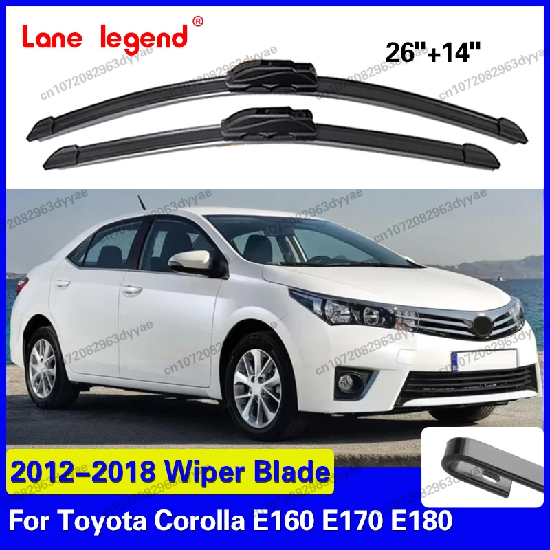 Für Toyota Corolla E160 E170 E180 2012 - 2018 Scheibenwischer Vordere Wischerblätter Windschutzscheibe Fenster 26"+14"