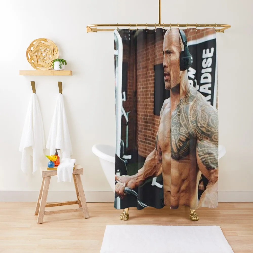 dwayne the rock johnson gym Shower Curtain Waterproof Shower And Anti-Mold Shower Set Curtain