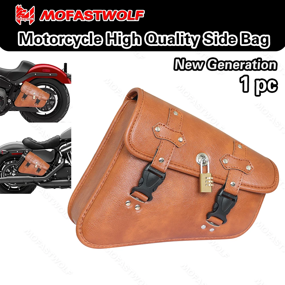 

Waterproof Motorcycle bag For Sportster XL 883 1200 Motorcycle Saddle Bags Pu Leather Motorbike Side Tool Bag out door Luggage
