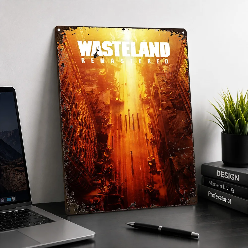 Wasteland Remastered Ruined City Aluminum Poster Graphic Wall Art For Gaming Room Personalized Metal Sign Collector Gift Idea