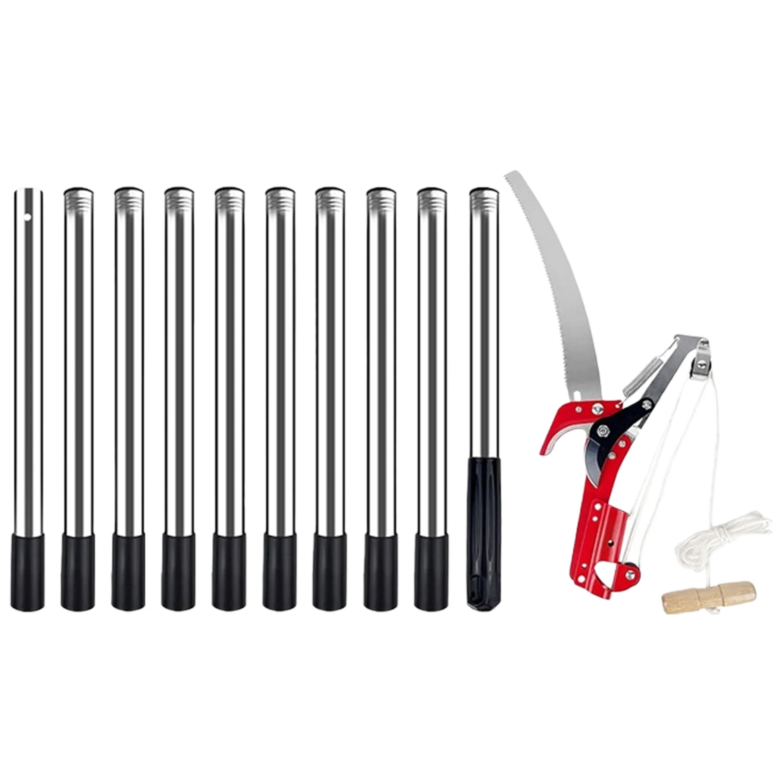 13ft Extendable Splicing Rod Trimming Tool with Handle Telescopic Pruning Shears for Trees Branches Cutting and Fruit Picking