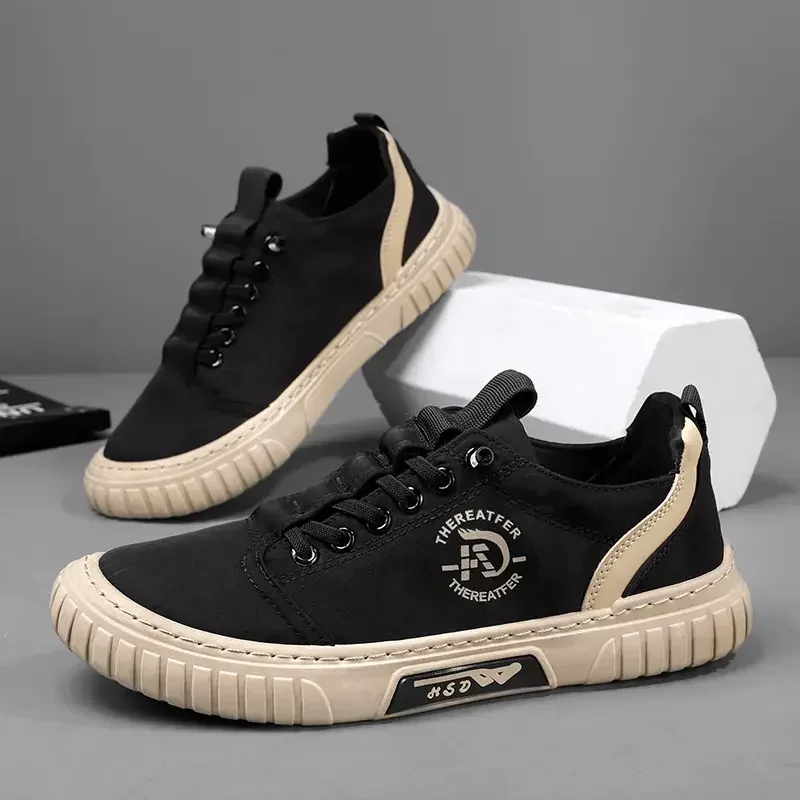 Men Casual Shoes Breathable Black Sneakers Fashion Driving Walking Tennis Shoes for Male Skate Flats Zapatillas Hombre view 4