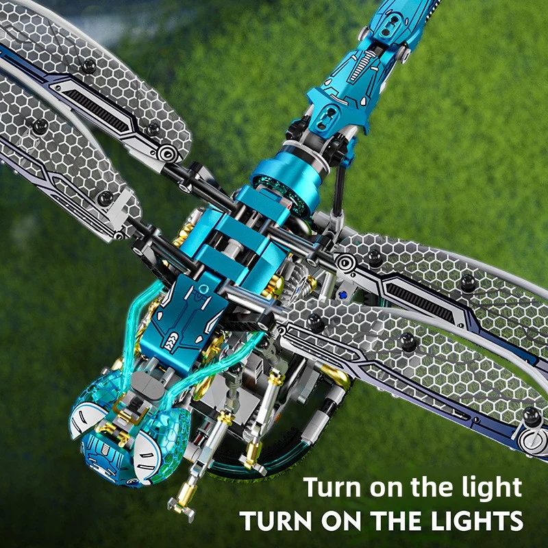 Meiji MJ13086 Machine Dragonfly Puzzle Wooden Man Boy Toy Children's Assembly Block Box Set