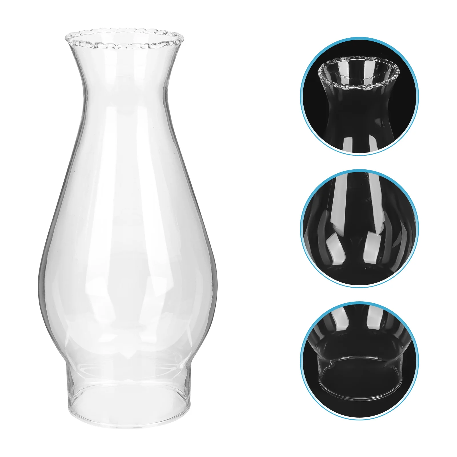 

Retro Glass Lamp Cover Lamp Chimney Exquisite Oil Lampshade Transparent Design Outdoor Camping Light Cover Accessory