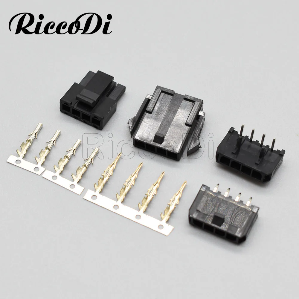 5-50 Sets 4Pin Way Molex Micro-Fit Connector Male Female 3.0mm Pitch Wire to Wire To Board Plug Connector 436450400 436400410