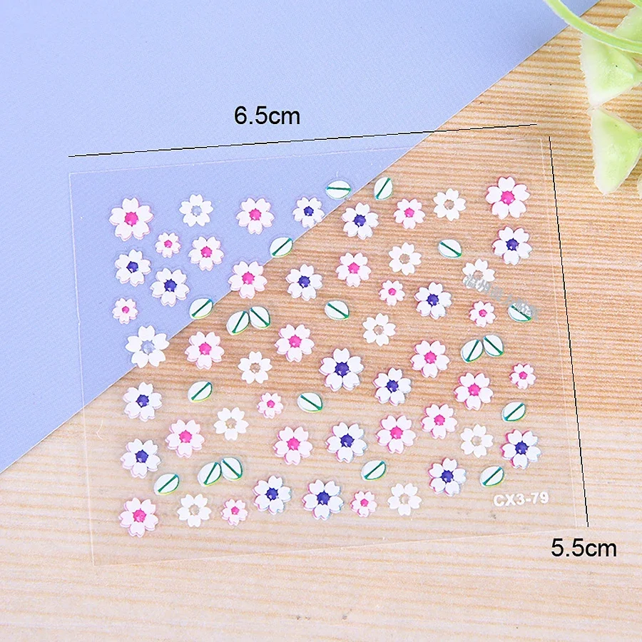 10Pcs Nail Art Transfer Stickers 3D Design Manicure Tips Decals Decorations Sheet for DIY Nail Art