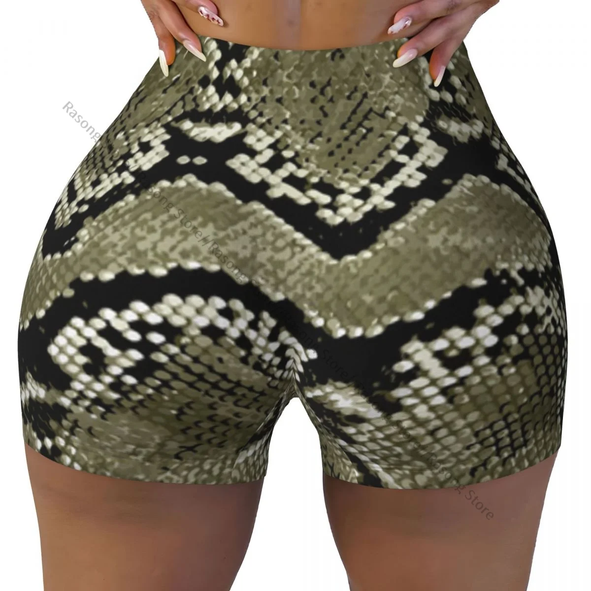 Women Yoga Shorts Snake Texture Workout Shorts Fitness quick-dry Ladies Yoga Gym Running Short Pants Sportswear