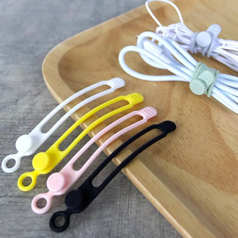 كابل بيانات تخزين ربطة كابل سيليكون للهواتف اللوحية ماوس سماعة قابل للتعديل قابلة لإعادة الاستخدام مشبك كابلات لشحن الكابلات