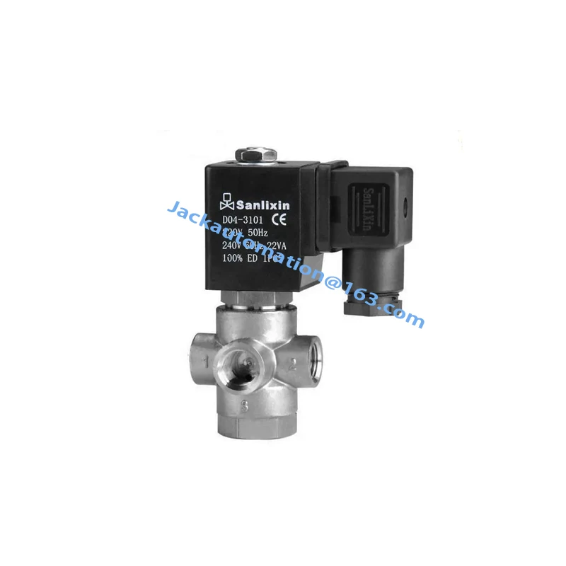 SANLIXIN D04-3101 DC24V DC12V Stainless Steel Three-Way Solenoid Valve