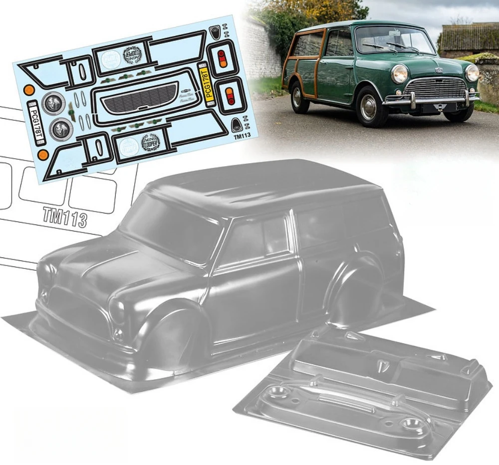 Scale 1/10 Countryman Lexan body set fits RC Drift Chassis 210mm Wheelbase Tamiya M03 Carten M210 Mst Roadstar Lotus