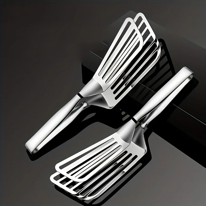 

1pc, Multifunctional Stainless Steel Serving Tongs for Buffet, Fish Frying, Bread, Steak, Salad, and Dessert - Kitchen