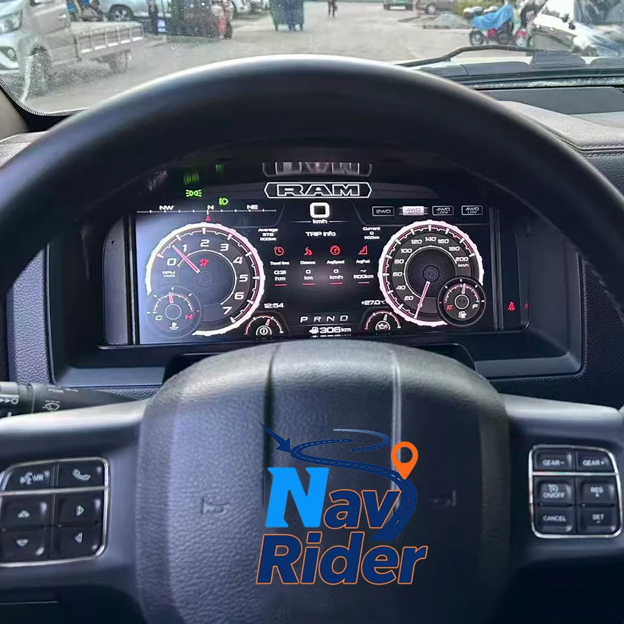 

13,1-дюймовый цифровой приборный щиток Virtual Cockpit для Dodge RAM 1500 2008-2018, мультимедийный проигрыватель для автомобиля, экран приборной панели, полноэкранная ЖК-панель