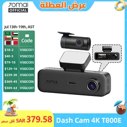 70mai T800E 3-Channel Front 4K + Rear 1080P + Interior 1080P HDR Supercapacitor 24H Parking GPS WiFi 6 70mai T800E Voice Control