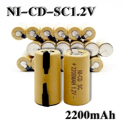 1-20pcs Screwdriver Drill SC Battery 1.2V 2200mah SubC Nickel Cadmium Rechargeable Battery with Label Power Tools Nickel Battery