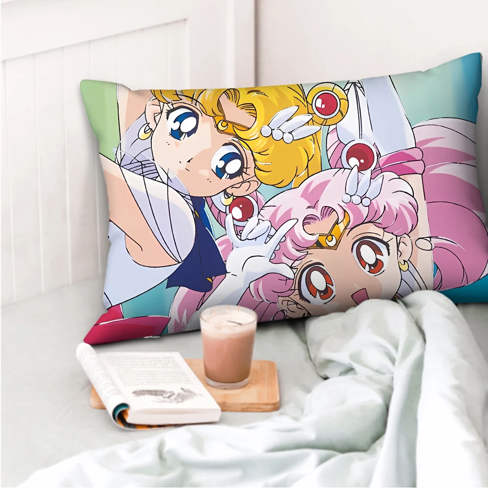 Sailor Moon Long Pillowcase Anime Home Decoration Pillowslip Cute Chibi Bedroom Sofa Cushion Case Comfortable Pillow Covering