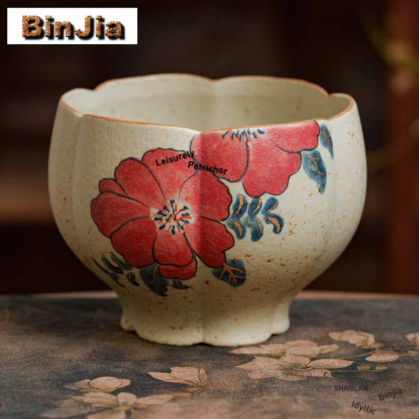 

480 мл ручная роспись камелия Цзяньшуй чайная чаша для мытья чая пыль цилиндр бочка для мытья шлака резервуар Chaxi Teaset Collection