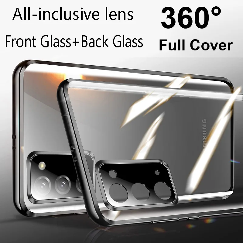 

Double Sided Magnetic Phone Case Shell for Honor Magic 4 5 6 7 Pro 4 5 6 7 Lite 5G Camera Lens Front and Back Glass Phone Cover
