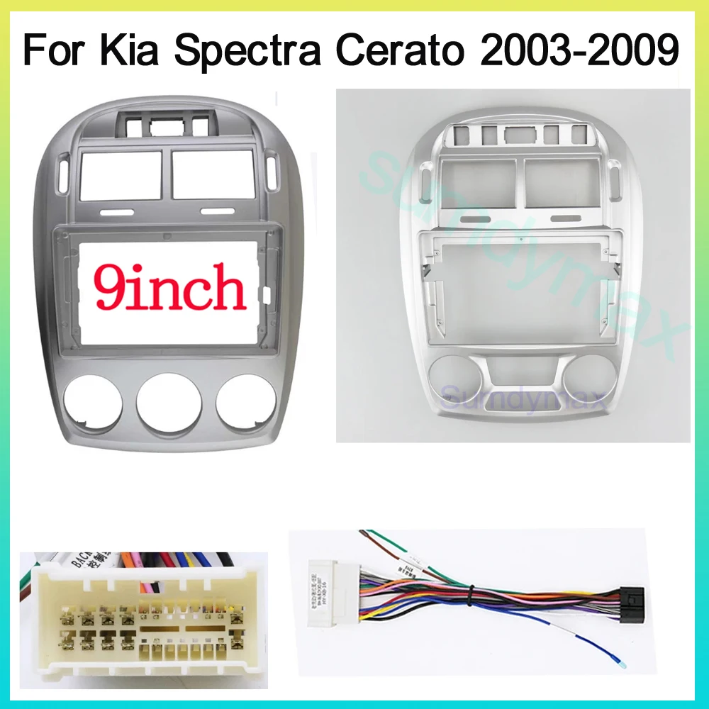 

9-дюймовый автомобильный радиоприемник для Kia Spectra Cerato 2003-2009, комплект для приборной панели Android, лицевая панель, рамка