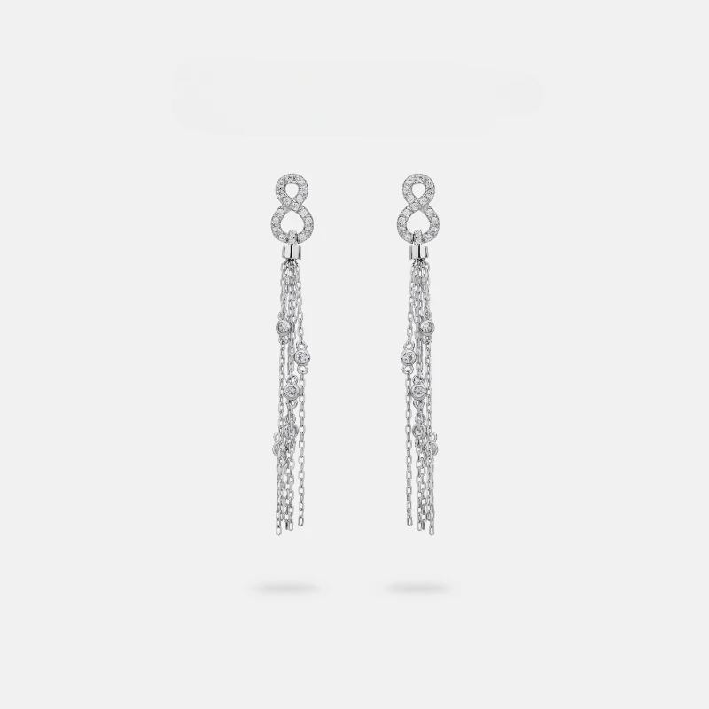 

S925 Tassel Earrings Silver European and American Light Luxury Earrings Fashion Versatile Jewelry