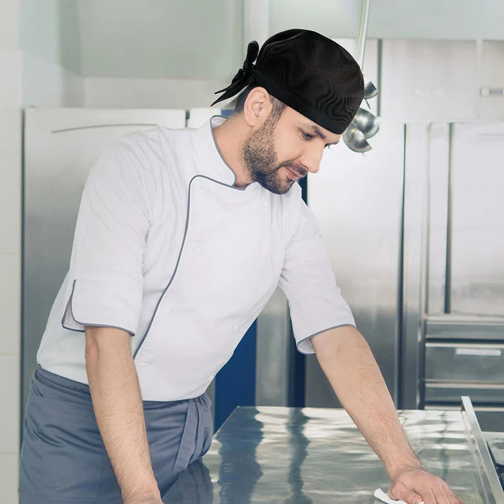 Boné de cozinha rei para homens, bonés de caveira, chapéus de algodão, avental de equitação preto, criança, chef