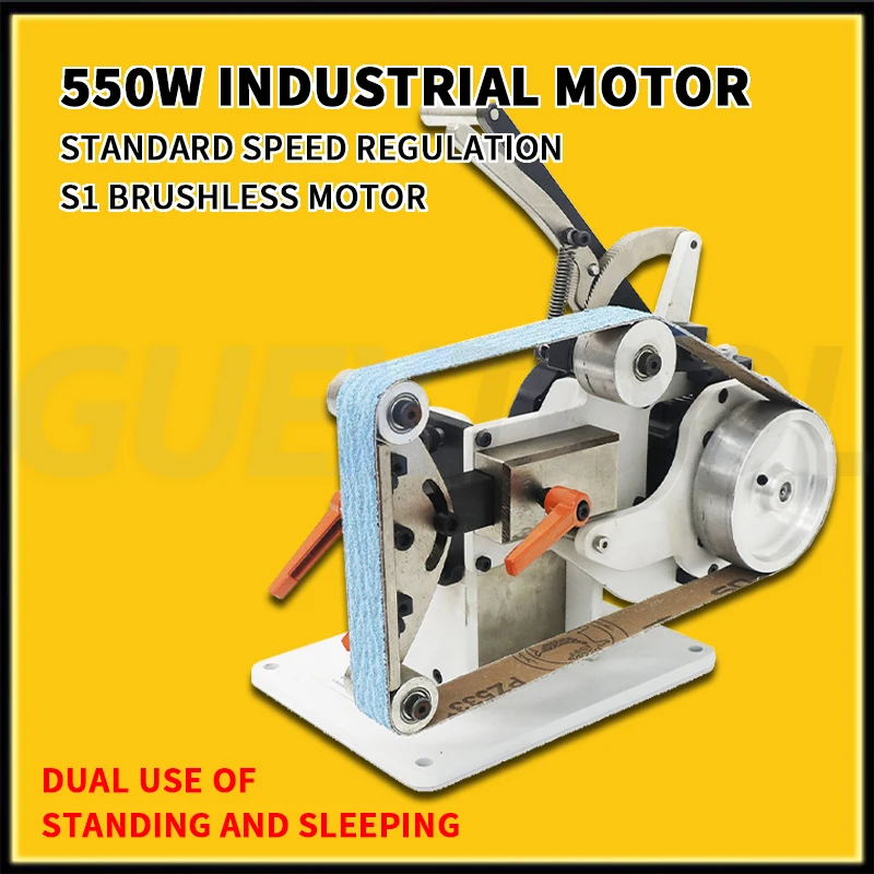 Industrial Grade Vertical Belt Sander 550W Vertical Horizontal Dual Use Stepless Speed Metal Belt Sander Grinding Polishing