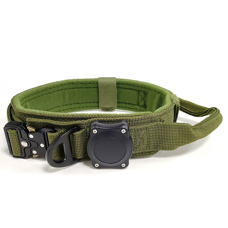 Tactical Apple AirTag Dog Collar, Durable Nylon Tracking Collar for Medium & Large Dogs view 6