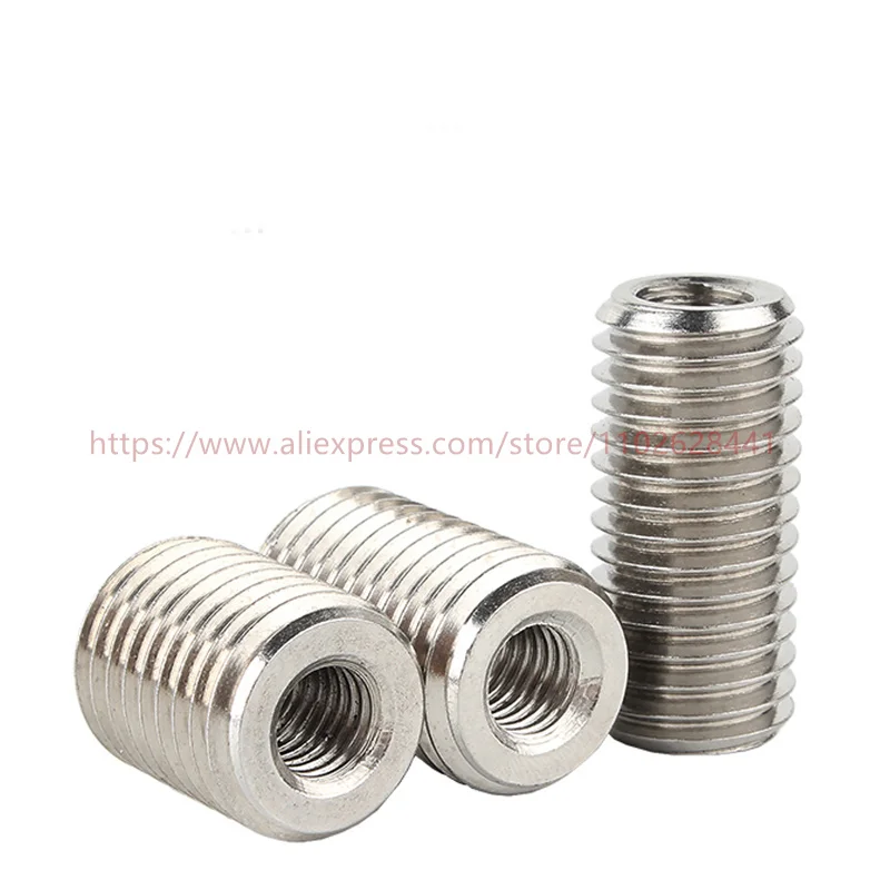 Inside Outside Thread Adapter Screw Nuts Insert Sleeve Converter Nut Coupler M2 M3 M4 M5 M6- M12 M20 304 Stainless Steel