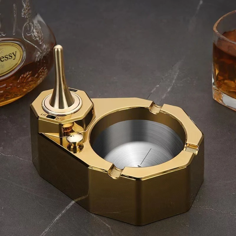 Desktop Oil-electric Hybrid Ashtray Lighter, USB Charging, Arc Ignition, Desktop Ornaments, Business Men's Gift