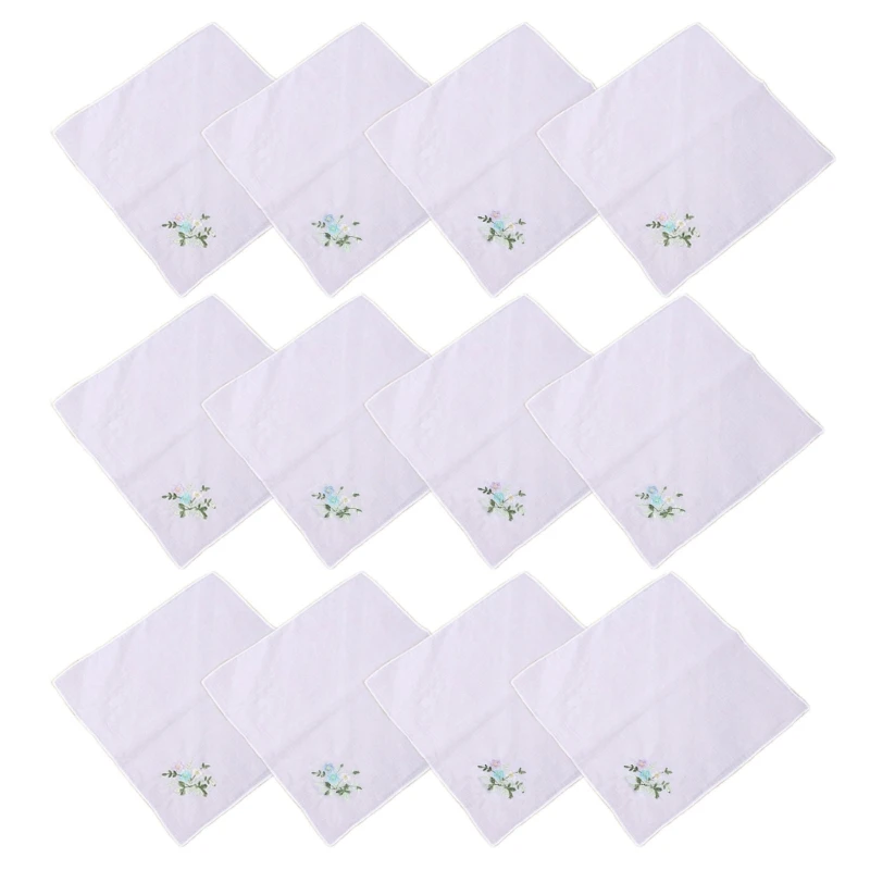 12packs Decorative Hankies Multipacks Handkerchiefs Polyester Handkerchiefs for Gifting and Personality Use