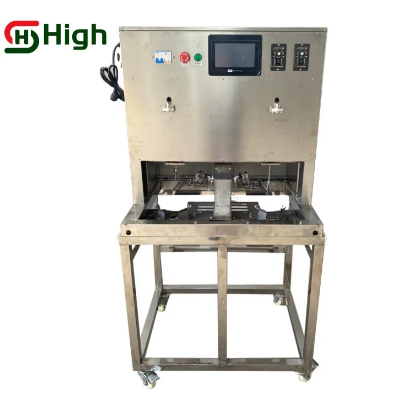 Home and Kitchen Round Fruit Peeling and Cutting Machine Double Station Fruit Peeling Machine