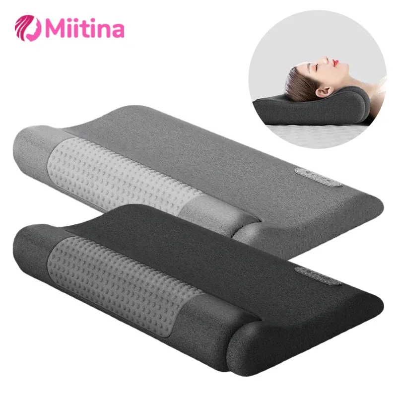 

Electric Massage Heated Pillow for Neck Pain Relief Orthopedic Cervical Traction Device Improve Sleep Neck Spine Heated Pillow