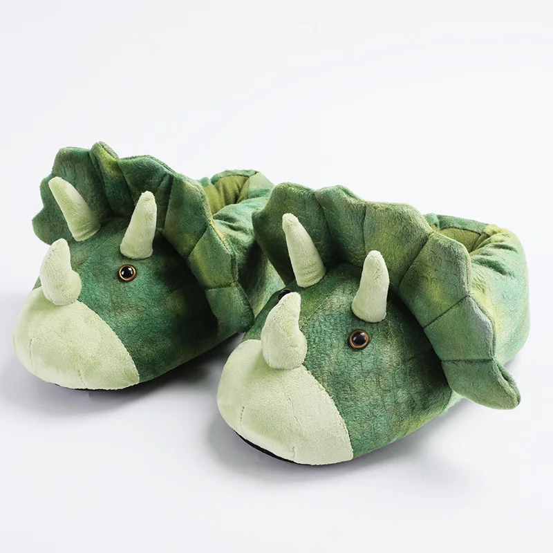 Nuove donne di arrivo Creative dinosaur Cotton Home Slides Unisex One Size peluche Furry Warm Animal Slides Dragon Cozy Shoes