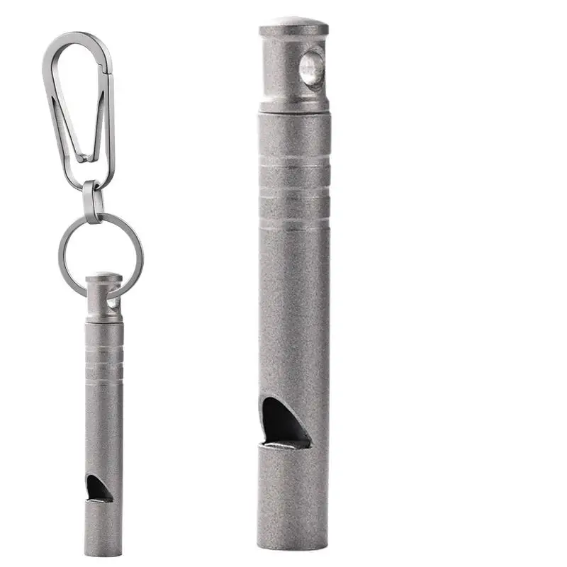 

Titanium Whistle Urgent Camping Whistle Safety Tool Hiking Whistle Survival Gear Titanium Alloy Keychain Whistle Loud Whistle