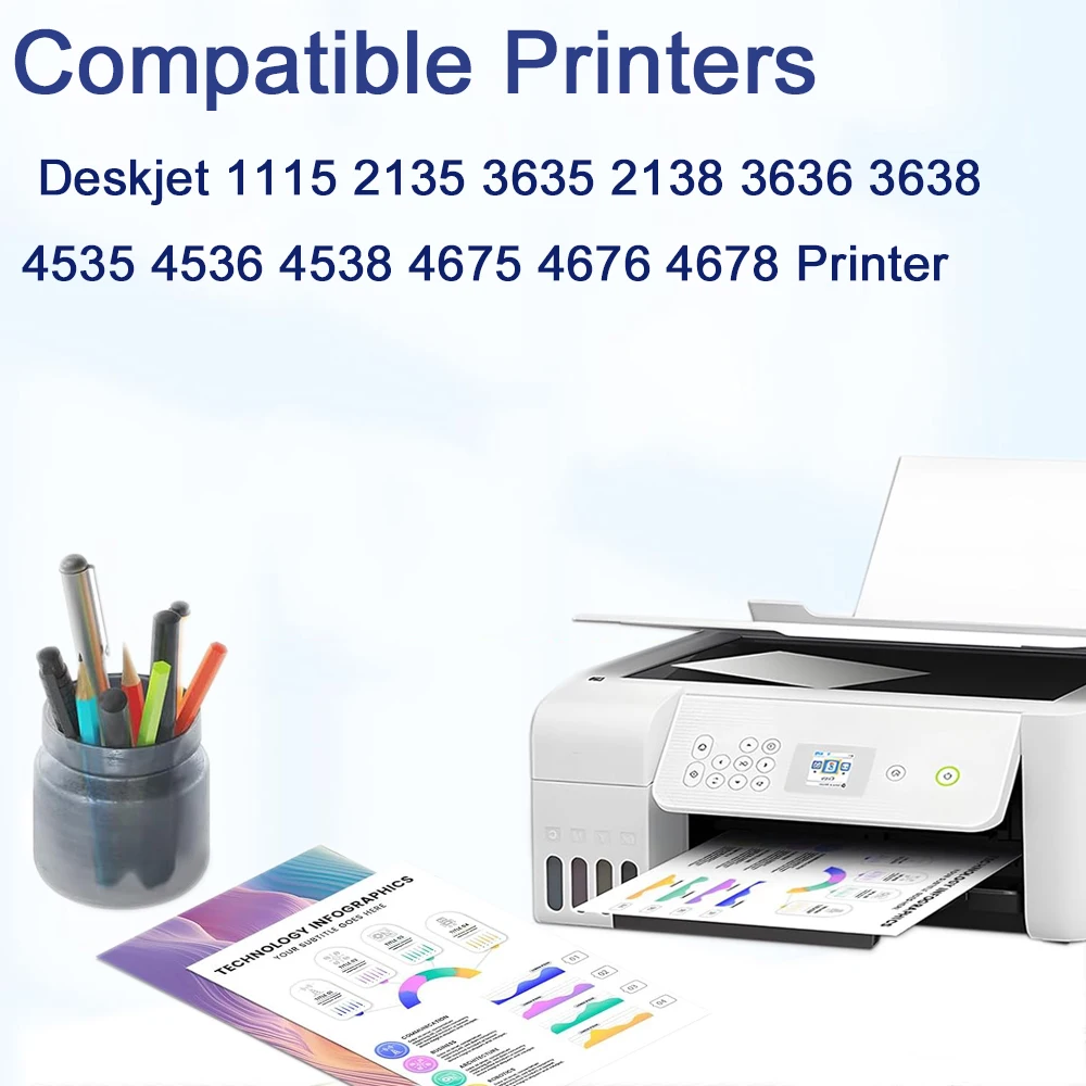 664XL  for HP Deskjet 1115 2135 3635 2138 3636 3638 4535 4536 4538 4675 4676 4678 PrinterInk CartridgeReplaceme For HP664 664XL